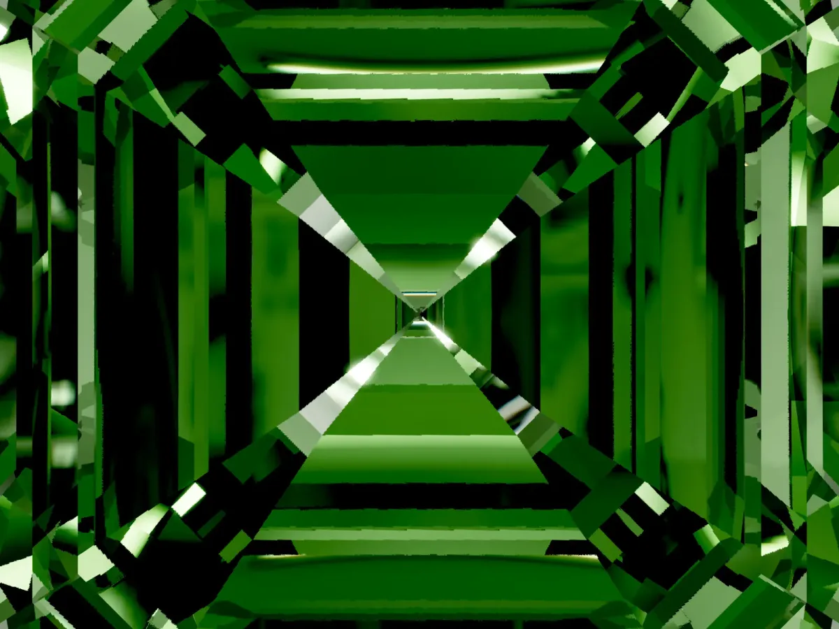 Fancy Green Asscher Cut Halo Diamond Ring with Milgrain Edge and Round Prong Setting Silver