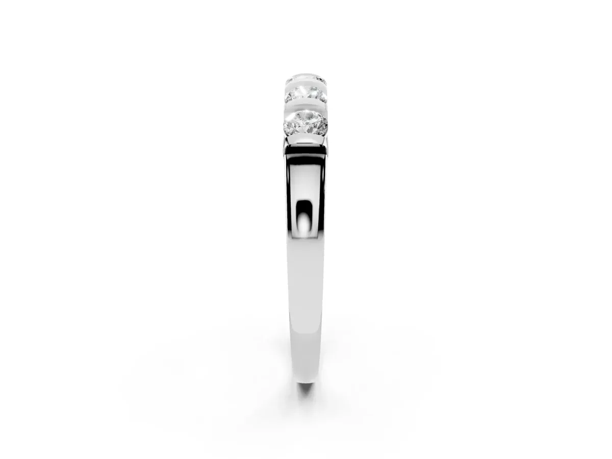 Five-Stone Round Diamond Half-Eternity Bar-Set Ring White gold