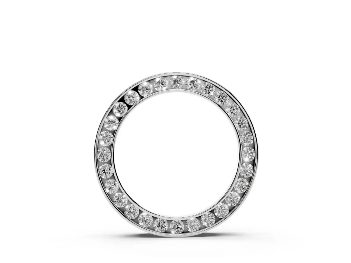 Round Diamond Channel Set Pendant White gold