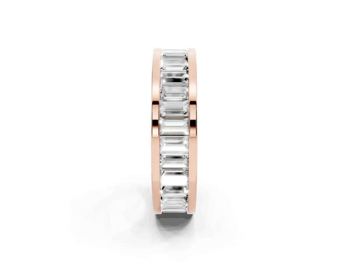 baguette Cut eternity band with channel set Rose gold