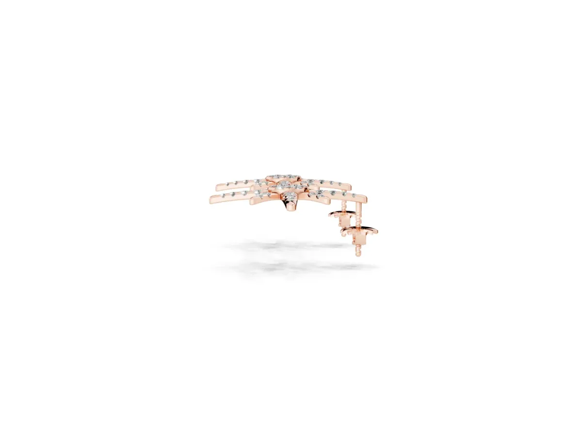 Pavé Diamond Starburst Stud Earrings Rose gold