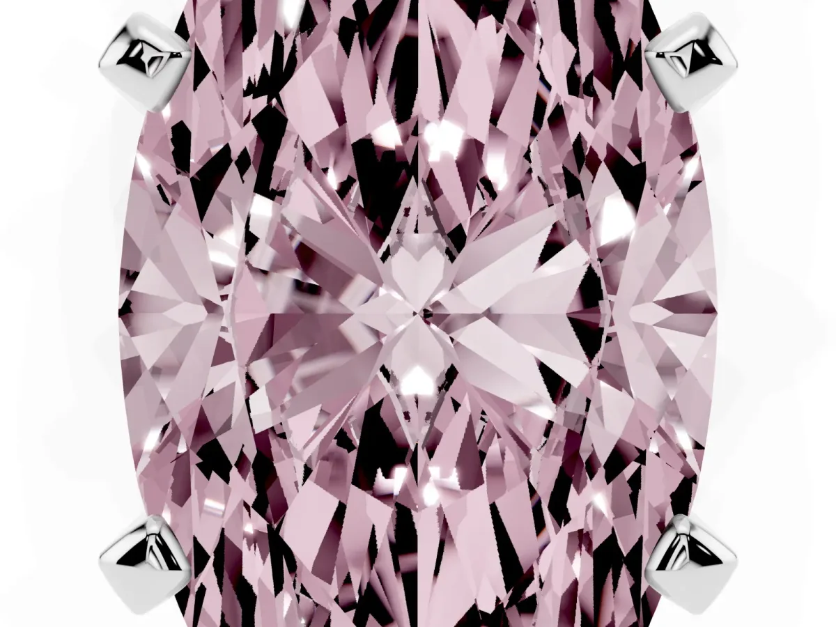 Fancy Pink Marquise Cut Diamond Solitaire Ring with Prong Setting and Classic Band Silver