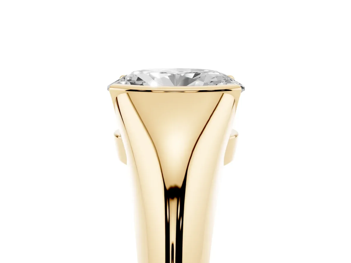 Oval Cut Solitaire Tension Set Diamond Ring Yellow gold