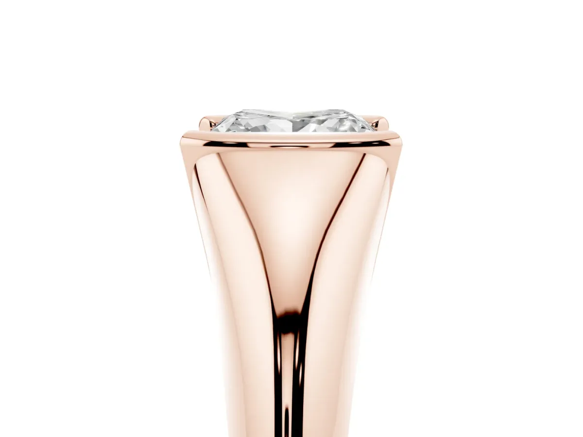 Princess Cut Solitaire Tension Set Diamond Ring Rose gold