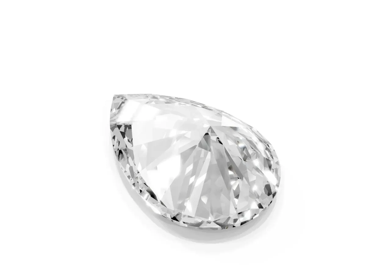 Pear Cut Diamond Ring with Marquise Side Stones and Prong Setting Rose gold
