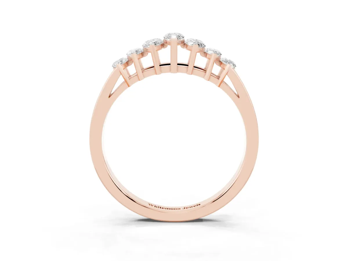Marquise Diamond Prong-Set Half-Eternity Band Rose gold