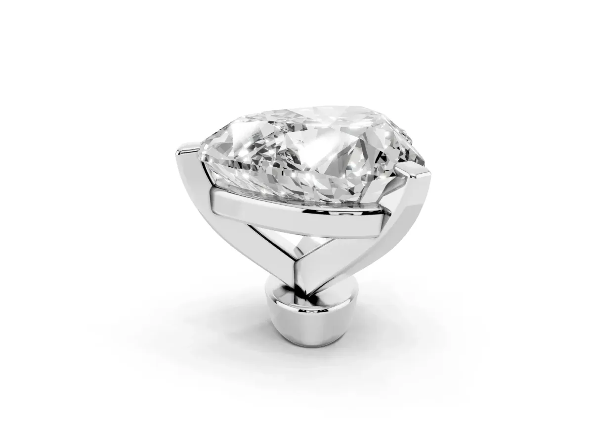 Heart Cut Diamond Solitaire Ring with Prong Setting and Classic Band Platinum