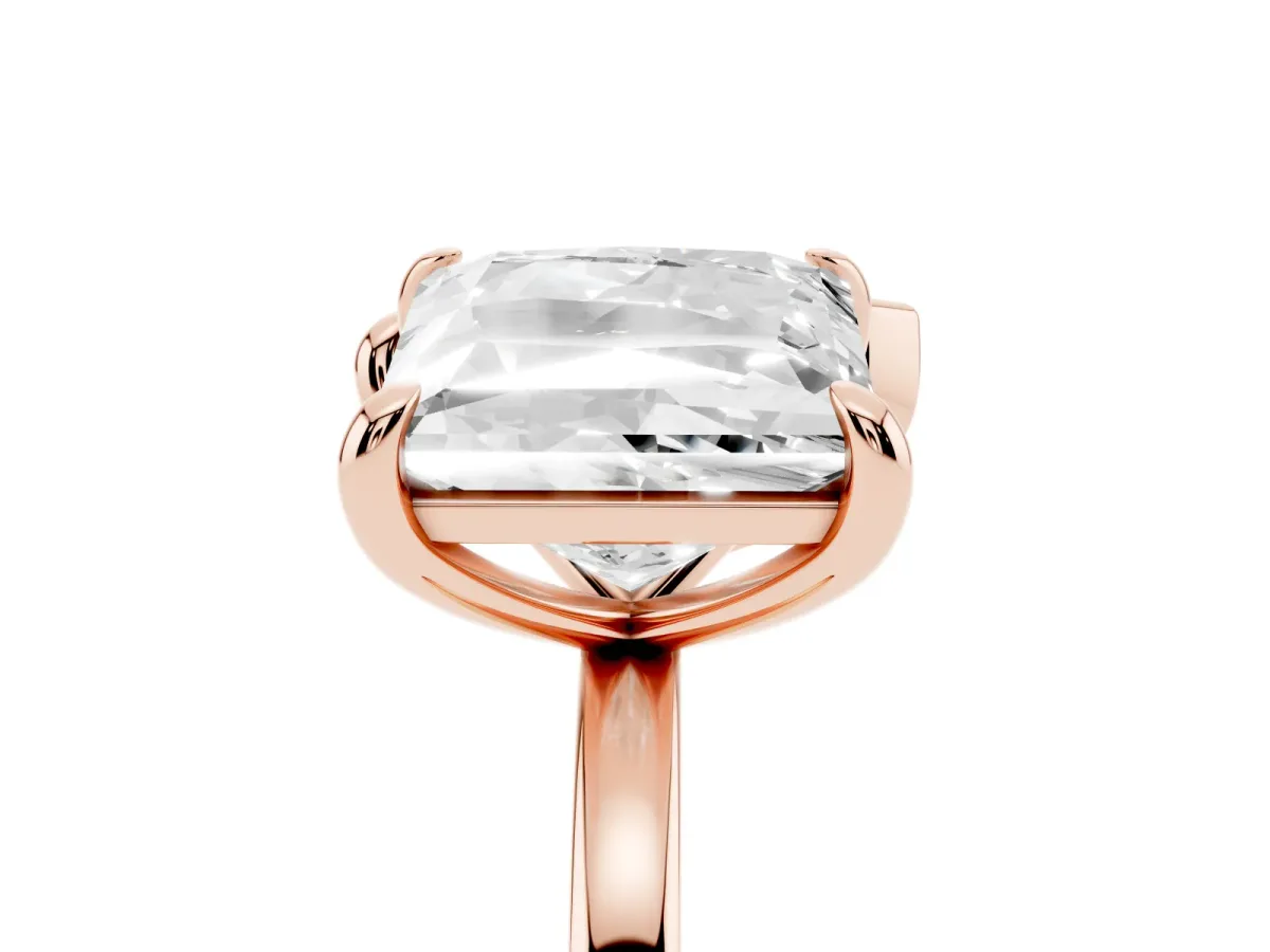 Pear and Princess Toi Moi Ring with Prong Setting and Plain Band Rose gold