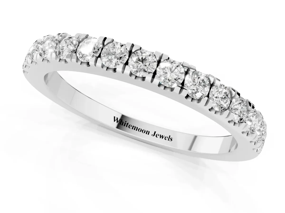 Round Diamond Eternity Band with Prong Setting Platinum
