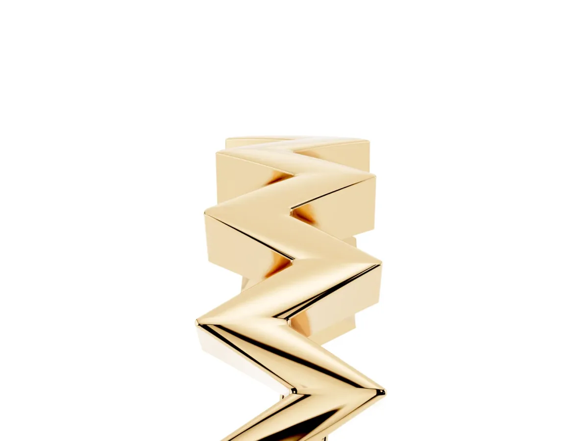 Zigzag Chevron Band Yellow gold