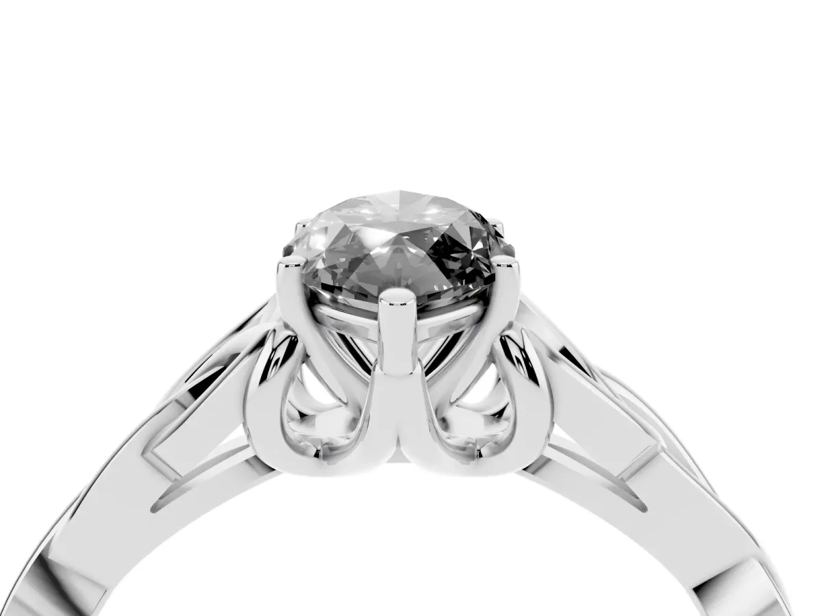 Fancy Black Marquise Cut Diamond Solitaire Engagement Ring with Celtic Knot Band and Four-Prong Setting White gold