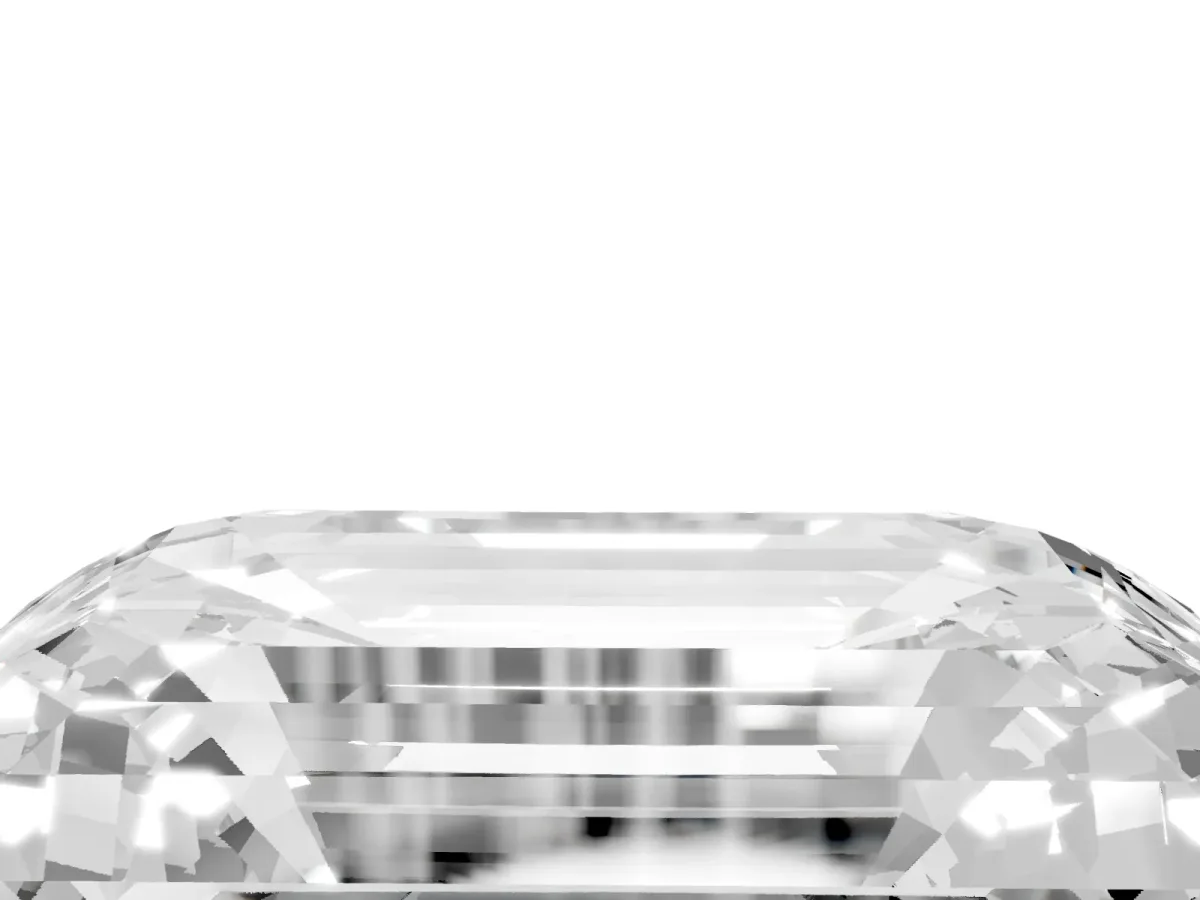 Emerald Cut Solitaire Twist Band Six-Prong Setting Silver