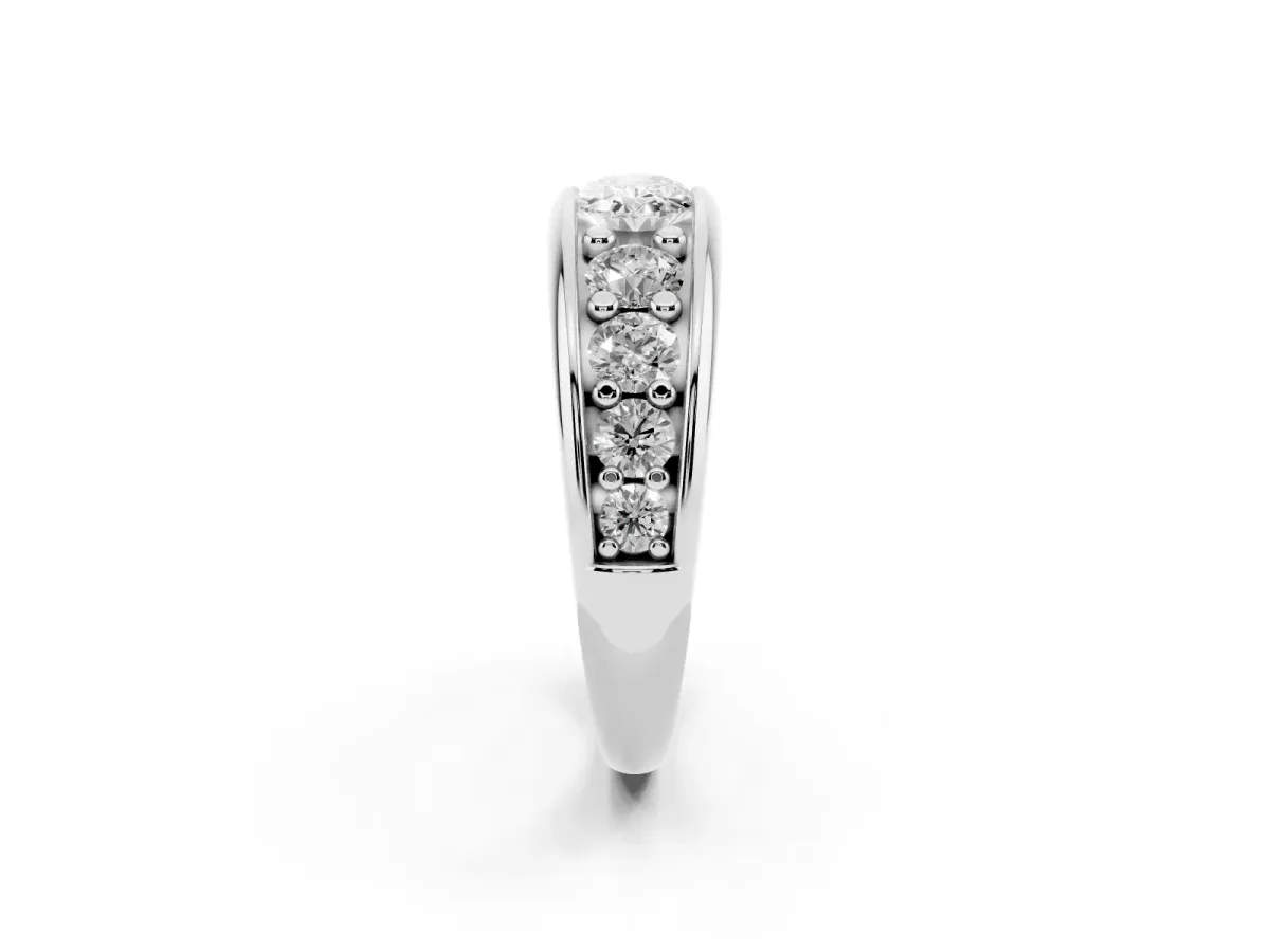 Oval Diamond Mens Ring with Round Diamond Accents Silver