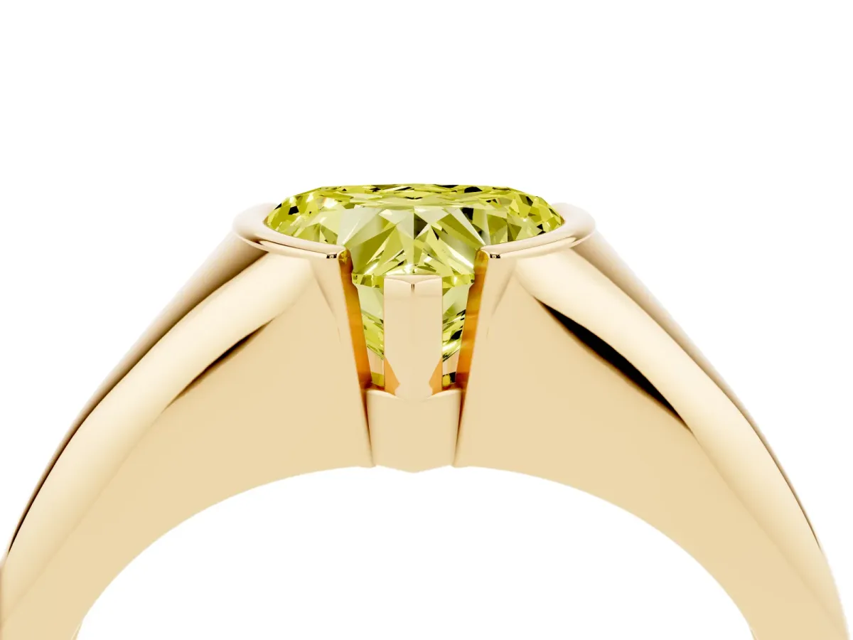Fancy Yellow Heart Cut Solitaire Tension Set Diamond Ring Yellow gold