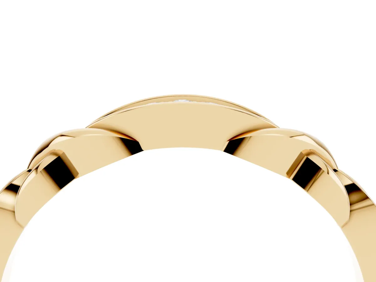 Twisted Marquise Diamond Pavé Band with Shared Prong Setting Yellow gold