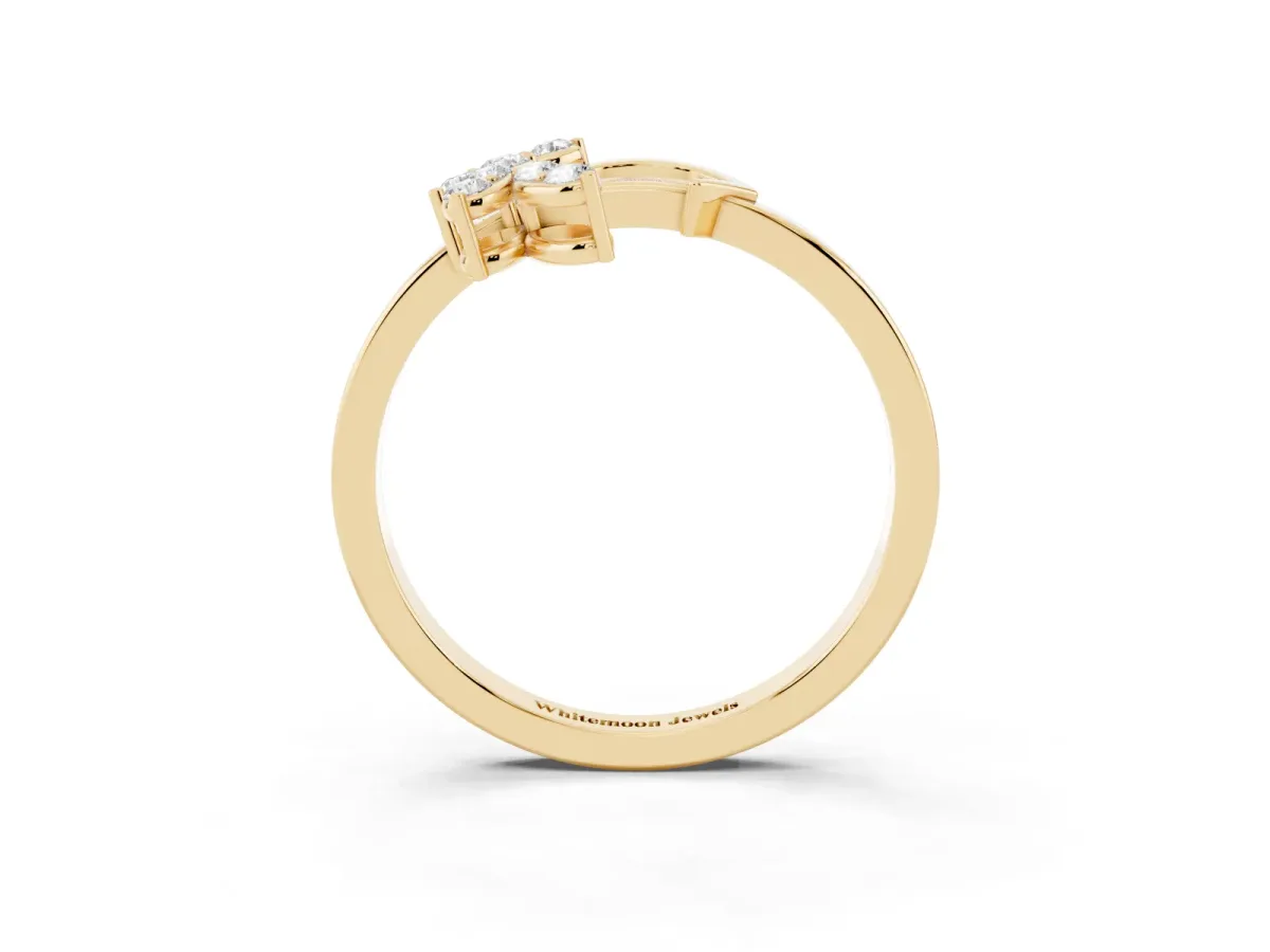 Round Diamond Milgrain Eternity Band with Channel Setting Yellow gold