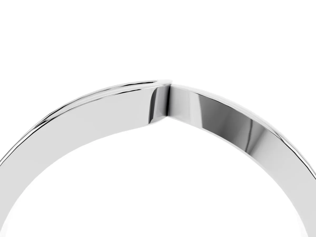 Channel Set Round Diamond Contour Band Silver