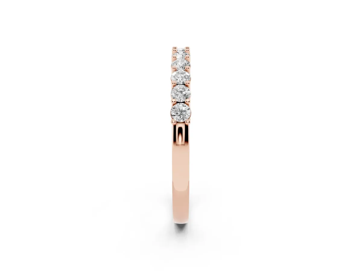 Round Diamond Pavé Half-Eternity Band Rose gold