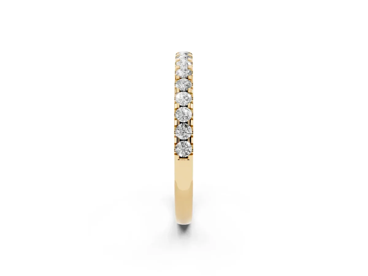 Round Diamond Pavé Eternity Band with Micro Prong Setting Yellow gold
