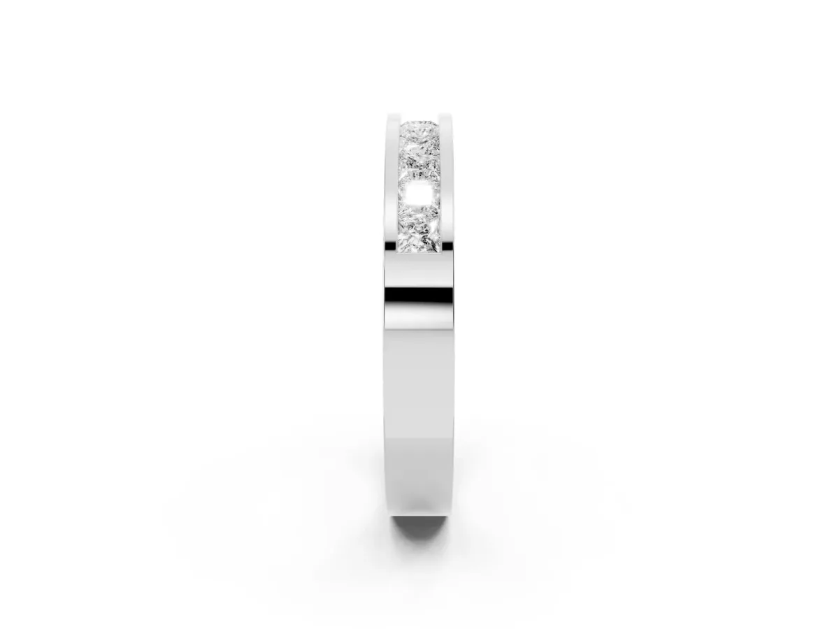 Channel Set Princess Cut Diamond Eternity Band White gold