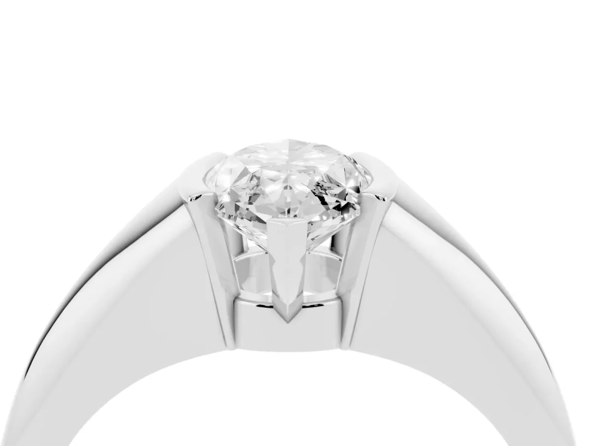 Marquise Cut Solitaire Tension Set Diamond Ring White gold