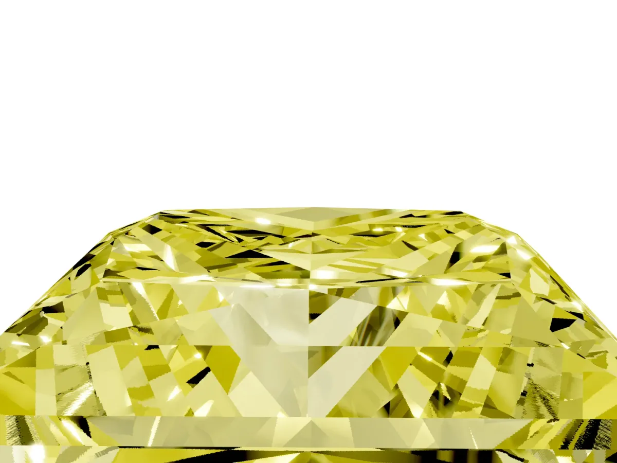 Fancy Yellow Princess Cut Halo Diamond Ring with Milgrain and Bezel Accents on a Split Shank Band Yellow gold
