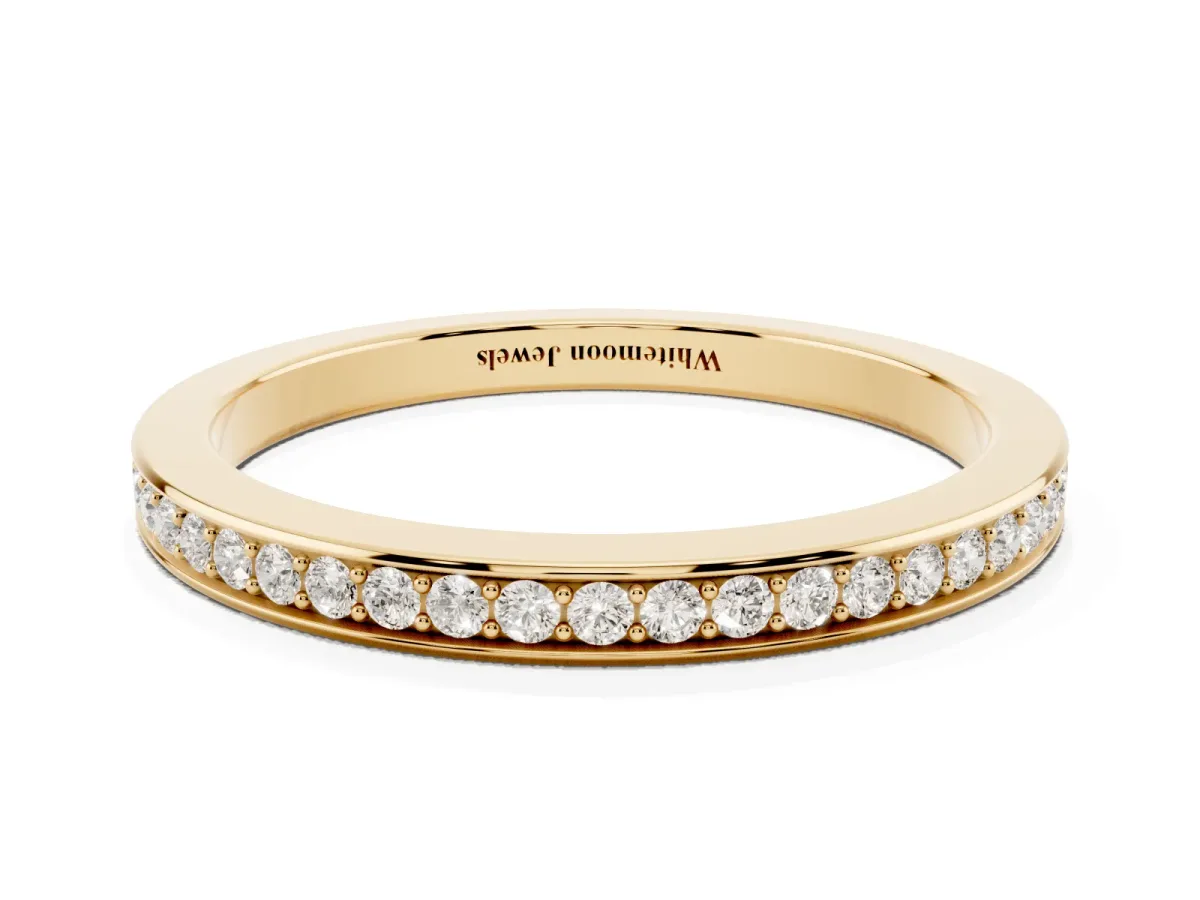 Round Diamond Eternity Band with Pavé Setting Yellow gold