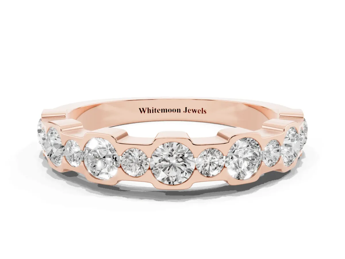 Round Diamond Promise Ring with Round Diamond Accents Rose gold