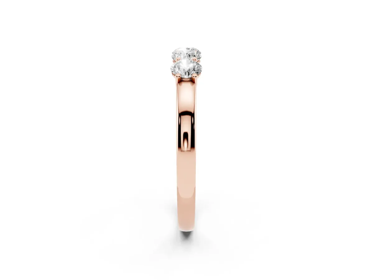 Four-Stone Round Diamond Prong-Set Band Rose gold