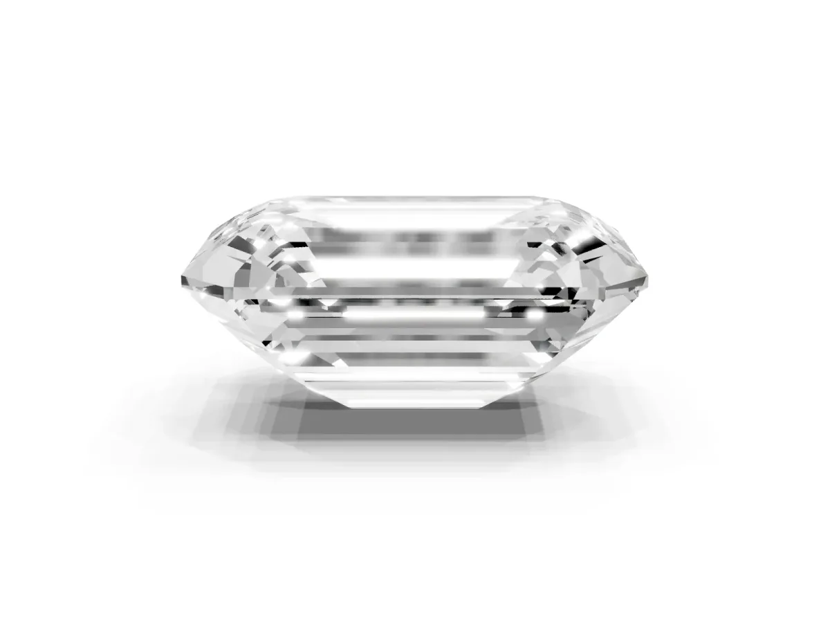 Emerald Cut Cut Pave Band Milgrain Solitaire Ring Rose gold