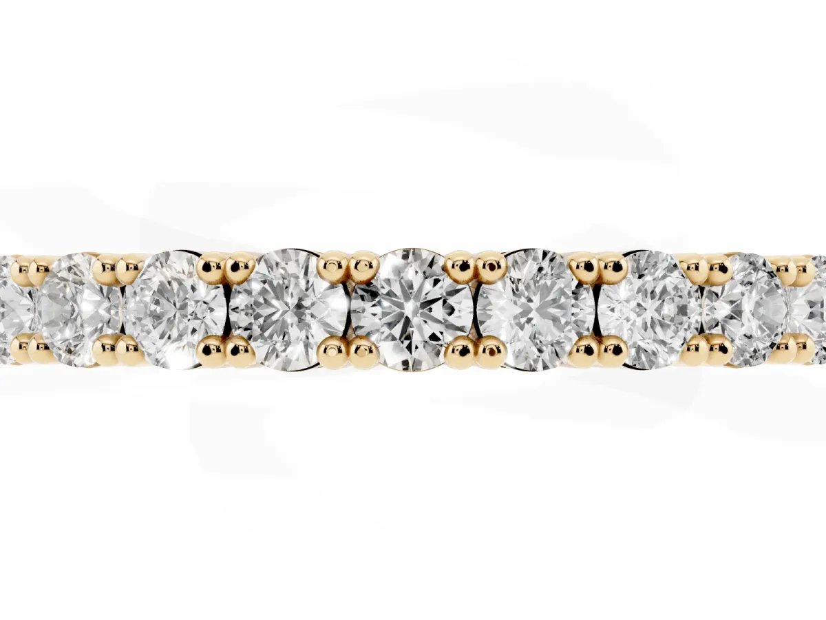 Round Diamond Half-Eternity Band with Shared Prong Setting Yellow gold