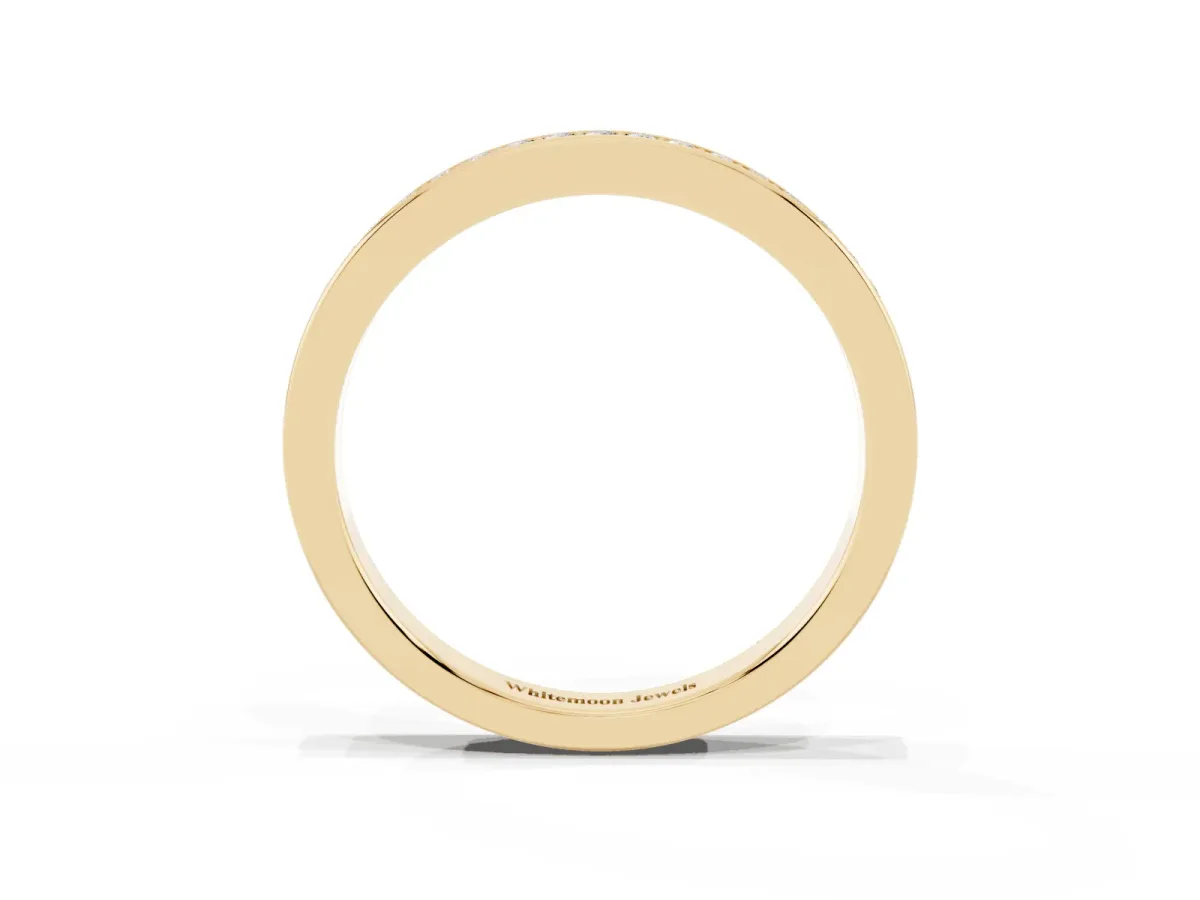 Round Diamond Eternity Band with Pavé Setting Yellow gold