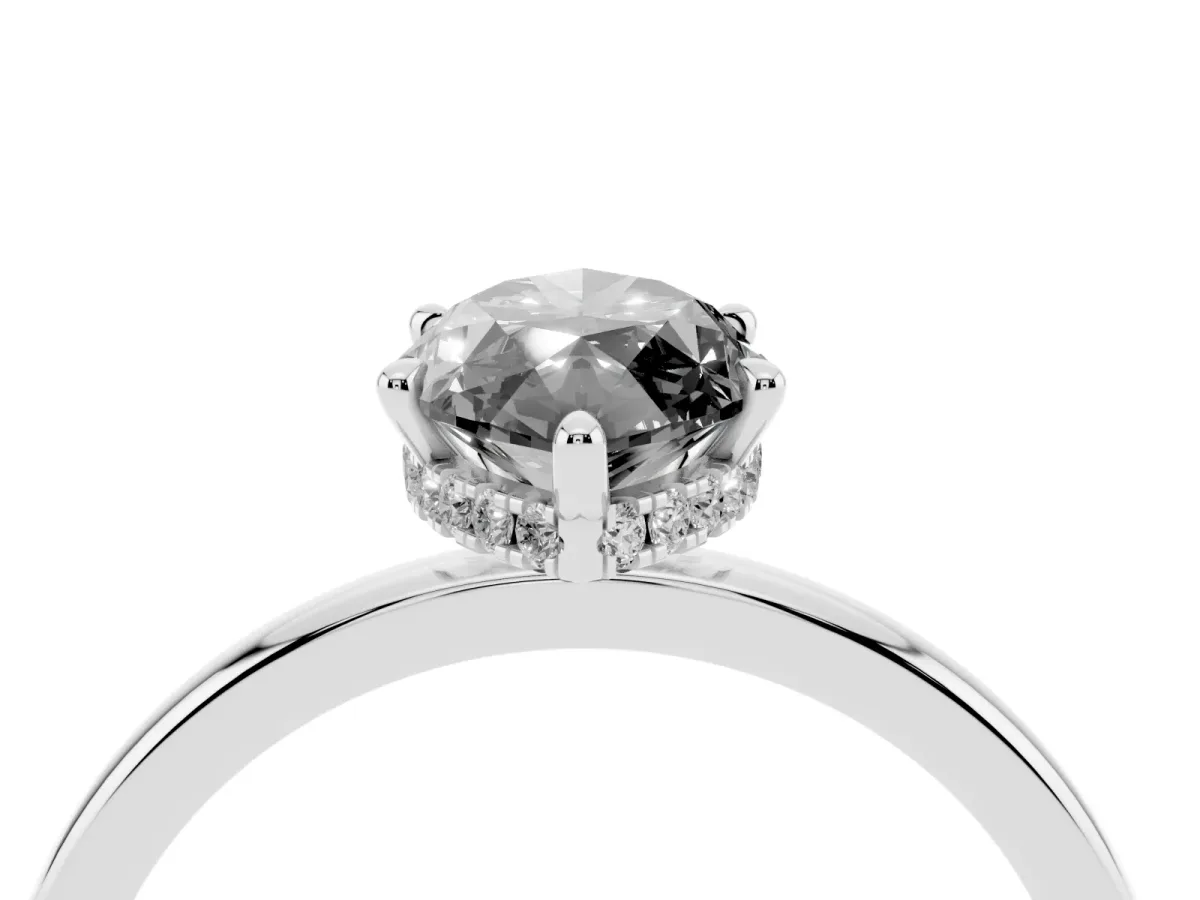 Fancy Black Marquise Cut Solitaire Engagement Ring with Cathedral Band and Four-Prong Setting White gold