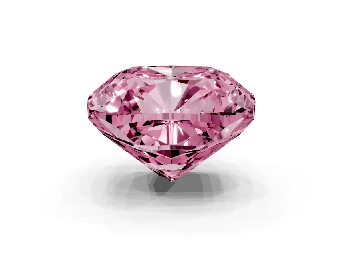 Fancy Pink Cushion Cut Solitaire Engagement Ring with Cathedral Band and Four-Prong Setting Silver