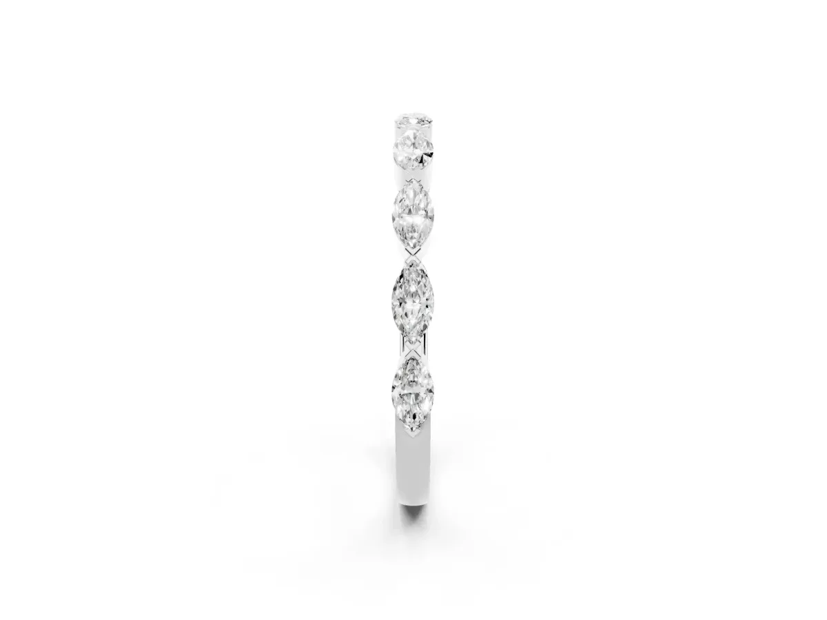 Marquise Diamond Eternity Band with Bezel Setting Silver