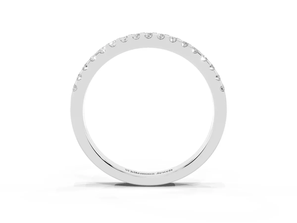 Round Diamond Half Eternity Prong Set Band Silver