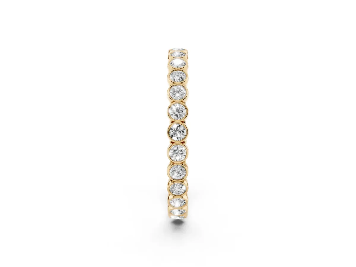Bezel-Set Round Diamond Eternity Band Yellow gold