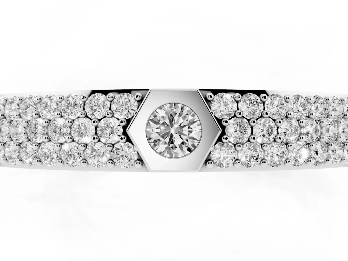 Round Diamond Pavé Promise Ring with Round Diamond Accents Platinum