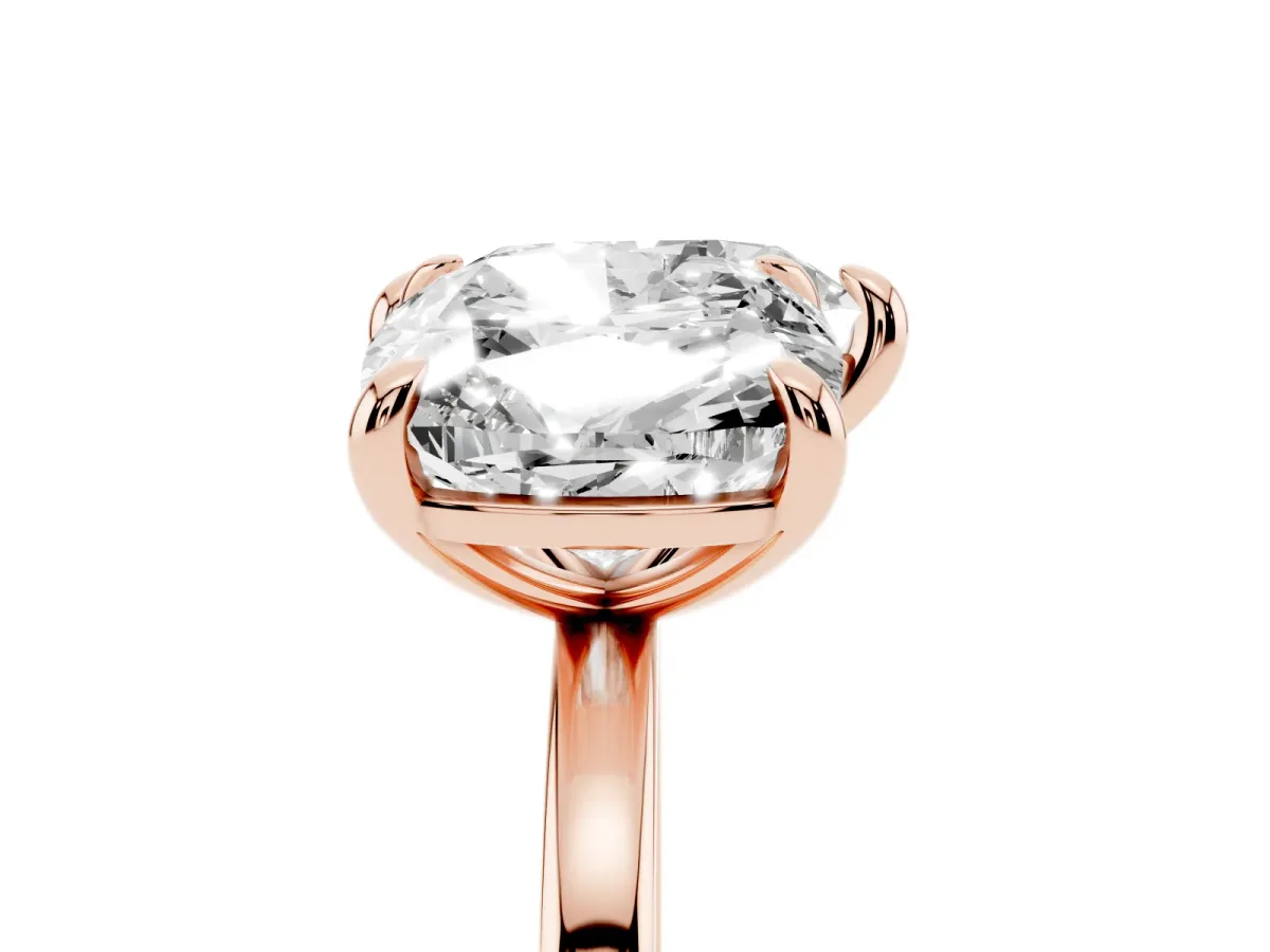 Cushion and Heart Toi Moi Ring with Prong Setting and Plain Band Rose gold