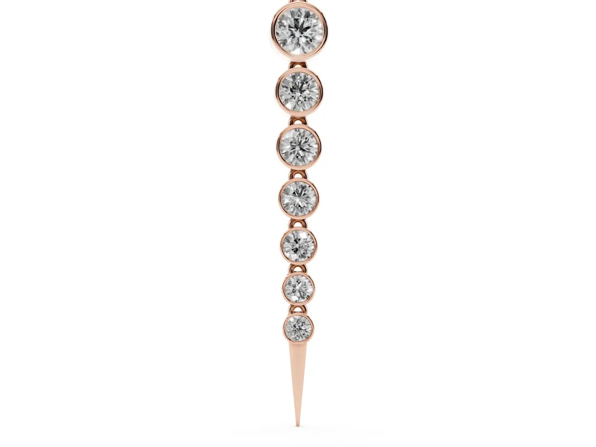 Round Diamond Drop Necklace with Bezel Setting Rose gold