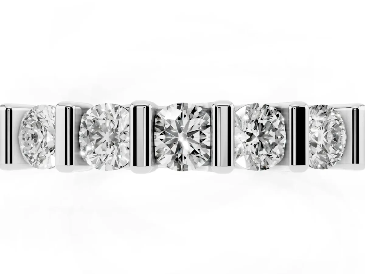 Channel-Set Round Diamond Half-Eternity Band White gold
