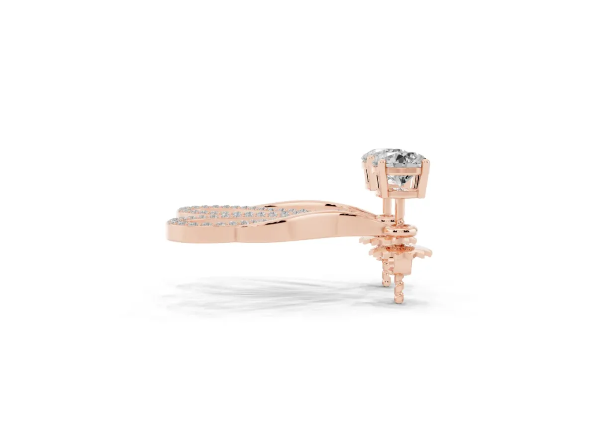 Round Cut Prong Set Diamond Infinity Drop Earrings Rose gold