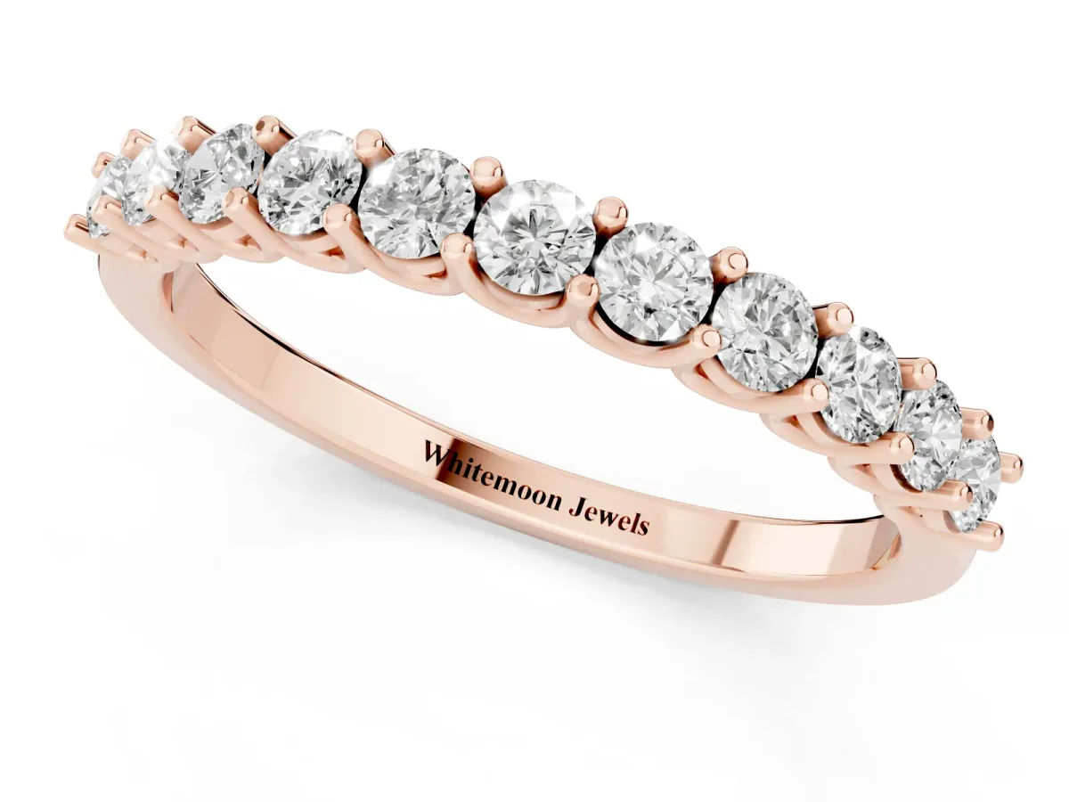 Round Diamond Pavé Half-Eternity Band Rose gold