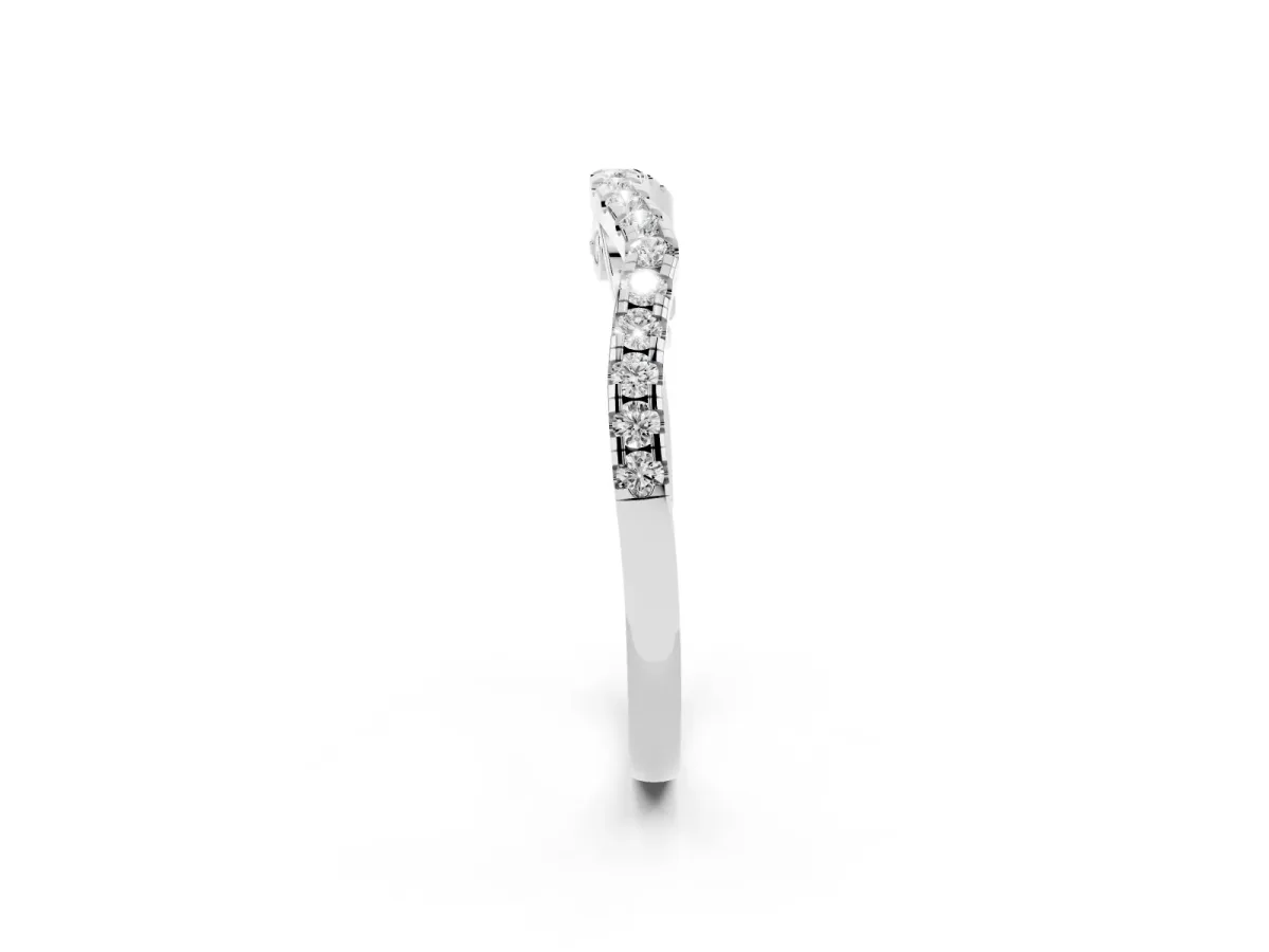 Curved Diamond Pavé Round Eternity Band with Shared Prong Setting White gold