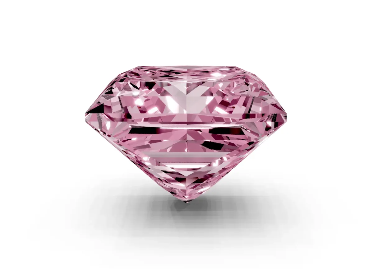 Fancy Pink Princess Cut Halo Diamond Ring with Milgrain and Bezel Accents on a Split Shank Band Platinum
