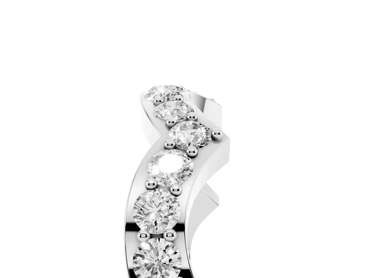 Round Diamond Pavé Zigzag Eternity Band Platinum