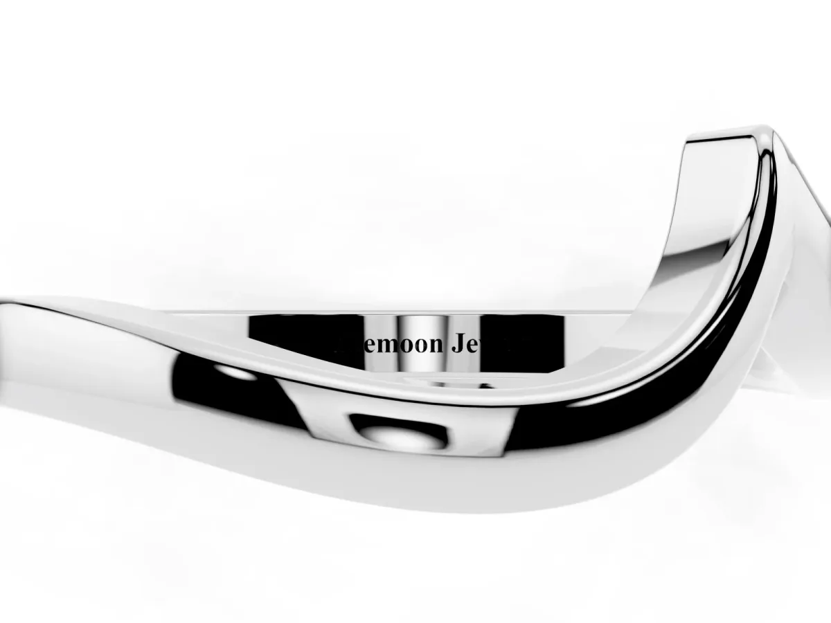 Chevron V-Shaped Contour Band Silver