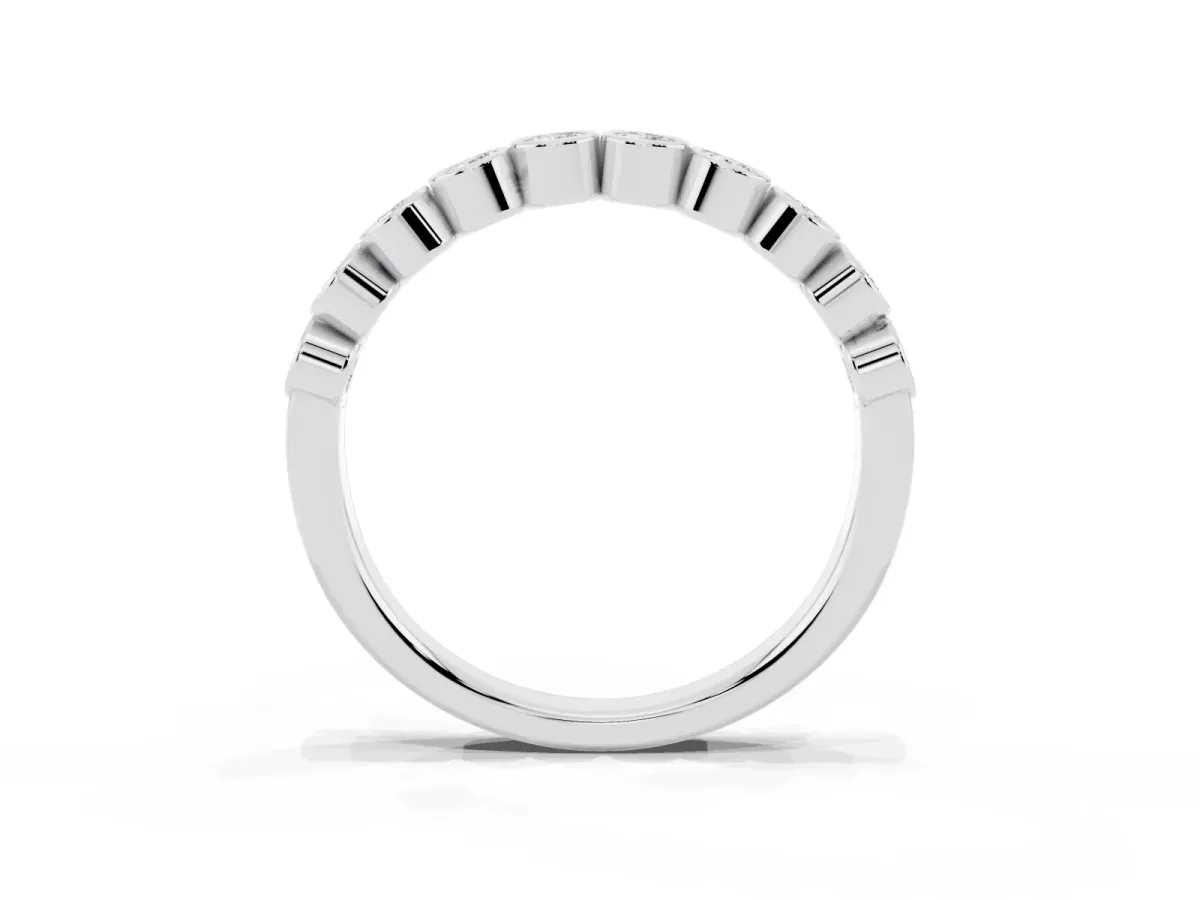 Bezel Set Round Diamond Eternity Band Silver