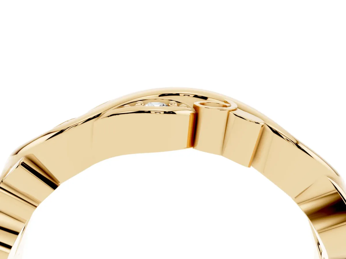 Marquise Diamond Vine Eternity Band with Bezel Setting Yellow gold