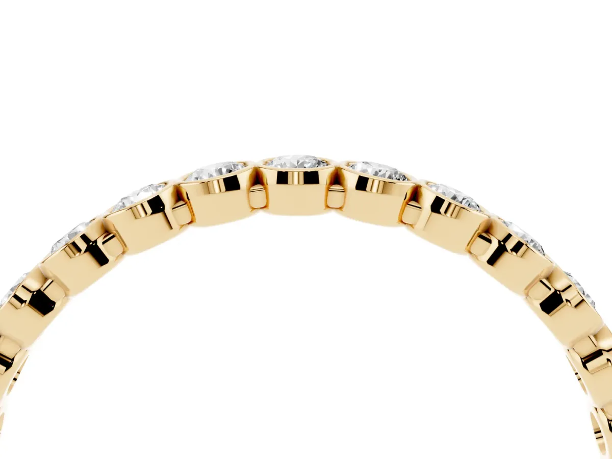Bezel-Set Round Diamond Eternity Band Yellow gold